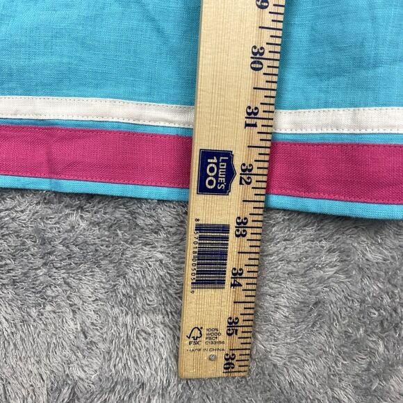 Guru NYC Tunic Shirt Women Medium Blue Pink European Linen - Picture 12 of 13